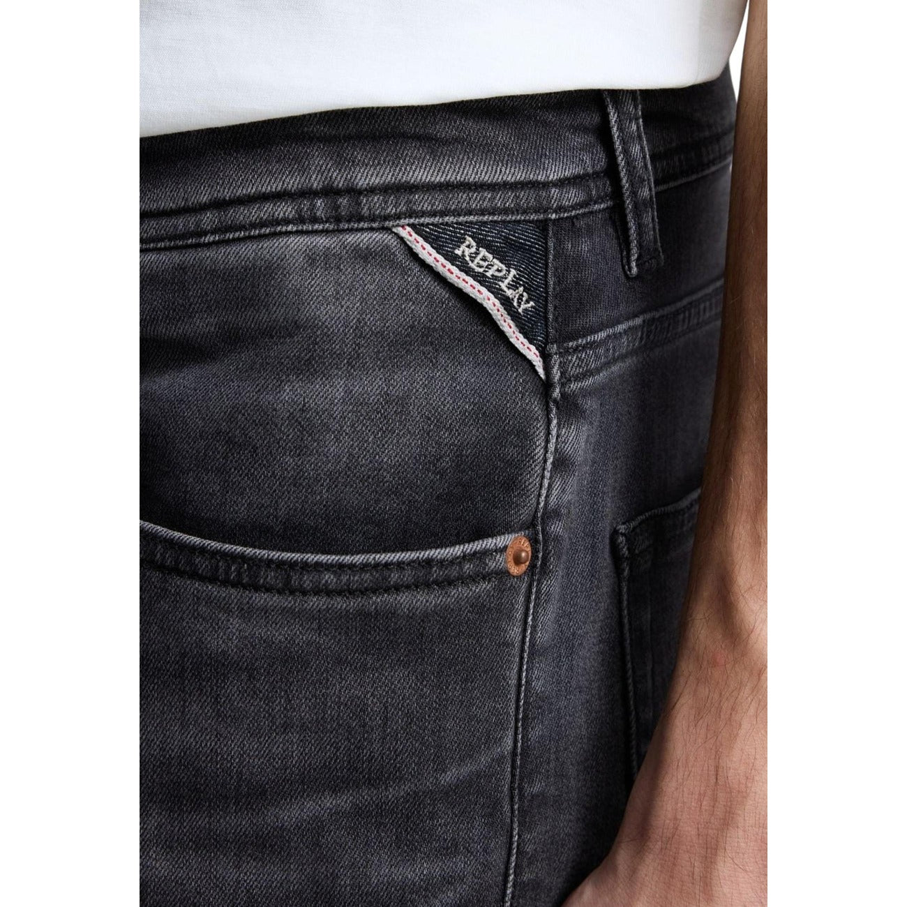 Men's Replay stretch cotton shorts - Grey