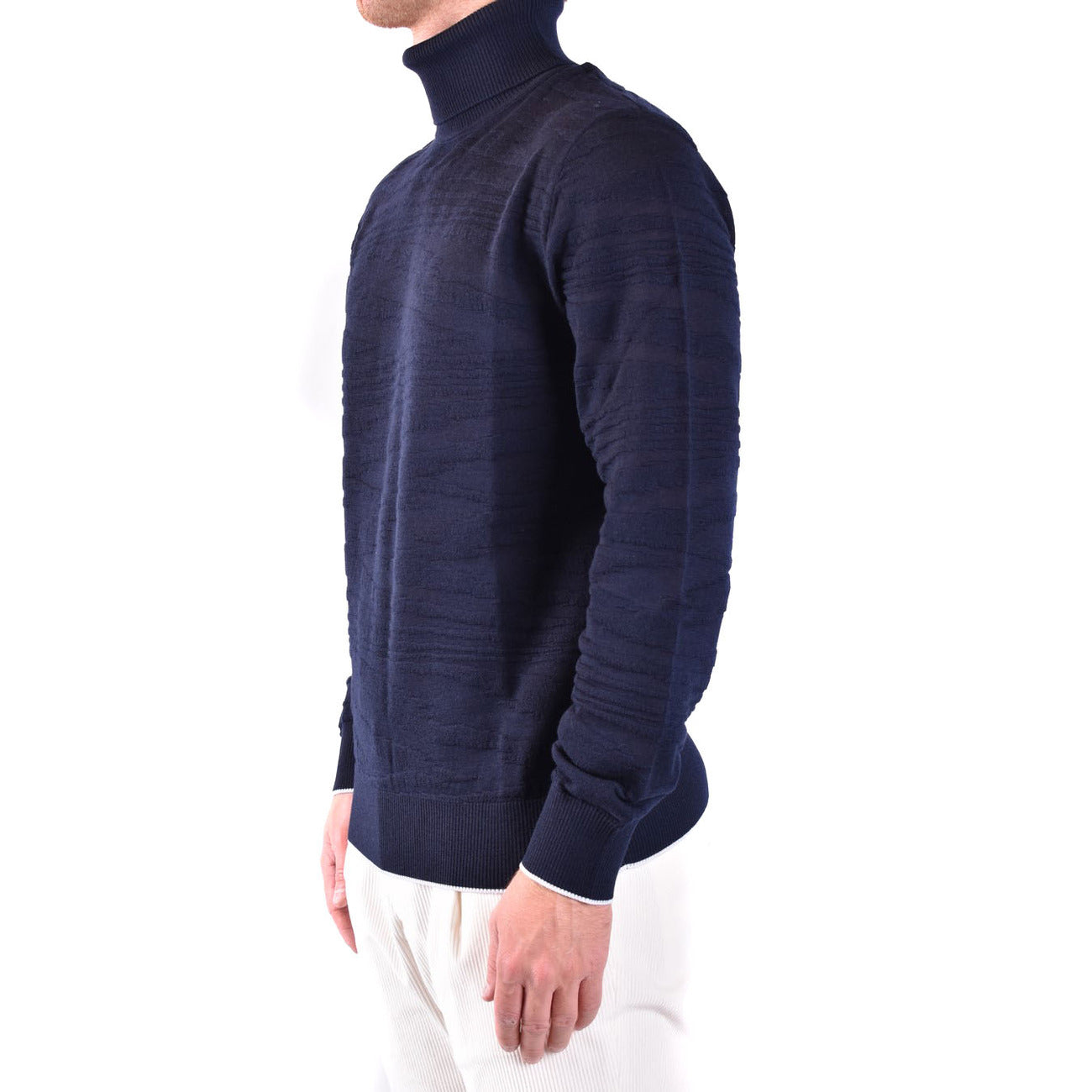 Pull col montant homme Missoni en laine – Bleu