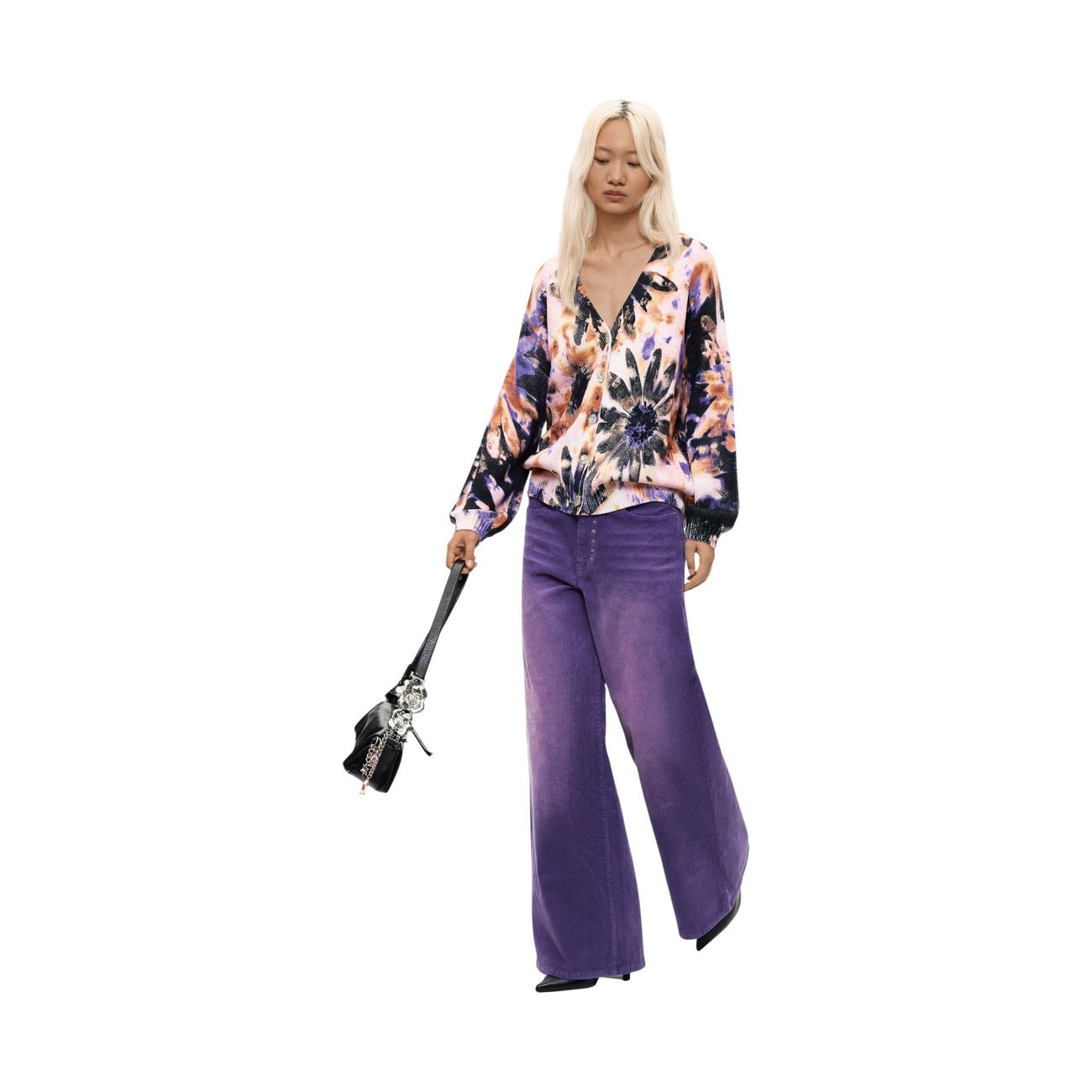 Pull femme Desigual floral en coton – Rose