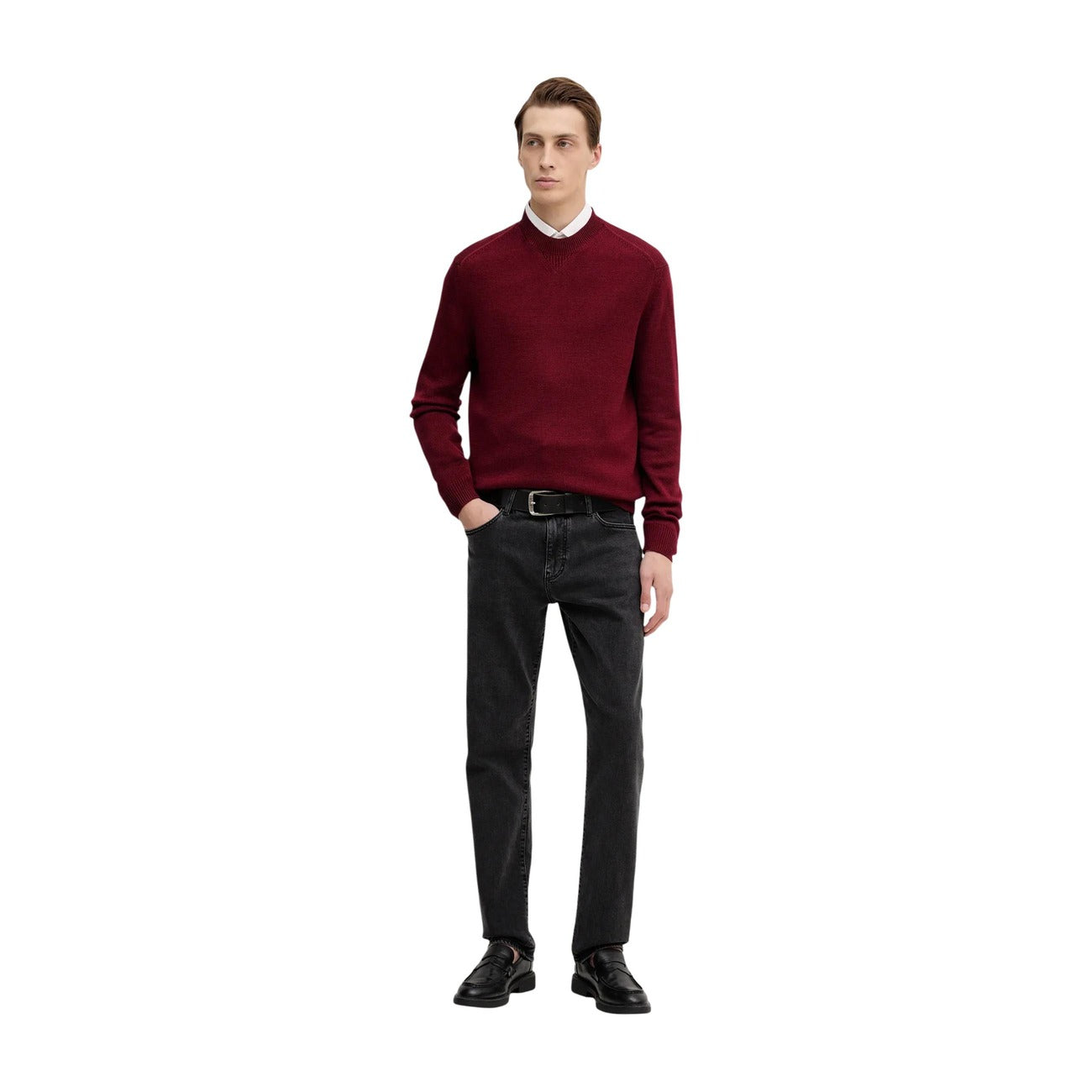 Pull Armani Exchange Homme Laine & Coton – Bordeaux