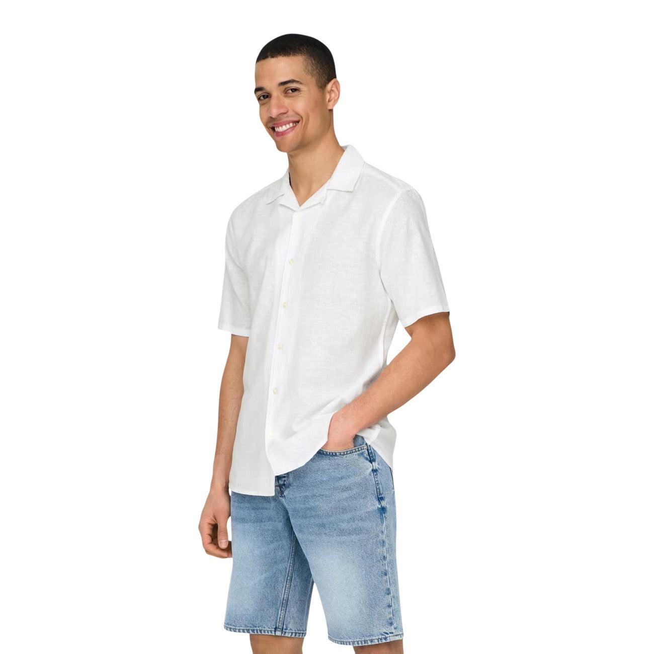 Chemise Only & Sons ONSCAIDEN Homme – Beige et Blanc