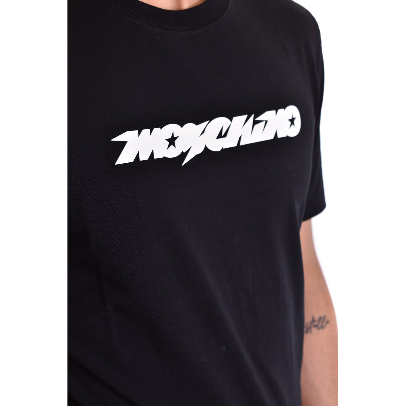 Moschino men's printed cotton T-shirt – Black