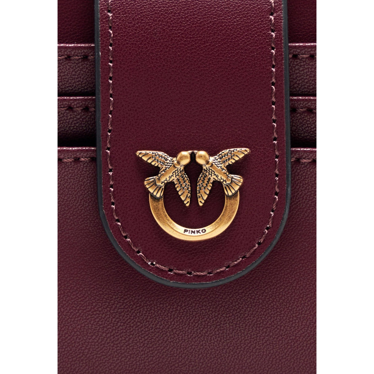Portefeuille Pinko Femme en Cuir – Bordeaux et Blanc