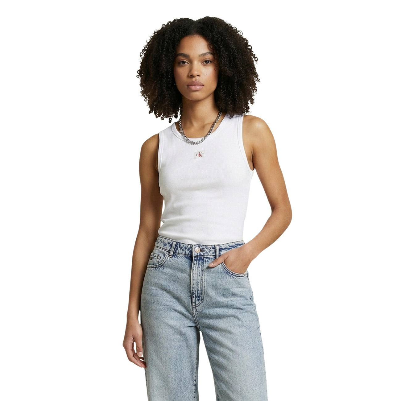 Calvin Klein Jeans Women's Tank Top – Green and White
