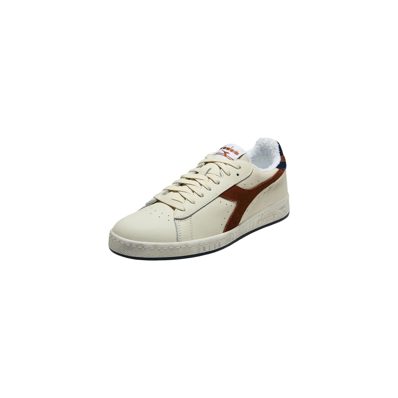 Baskets Diadora Homme en Cuir – Bleu, Blanc et Beige
