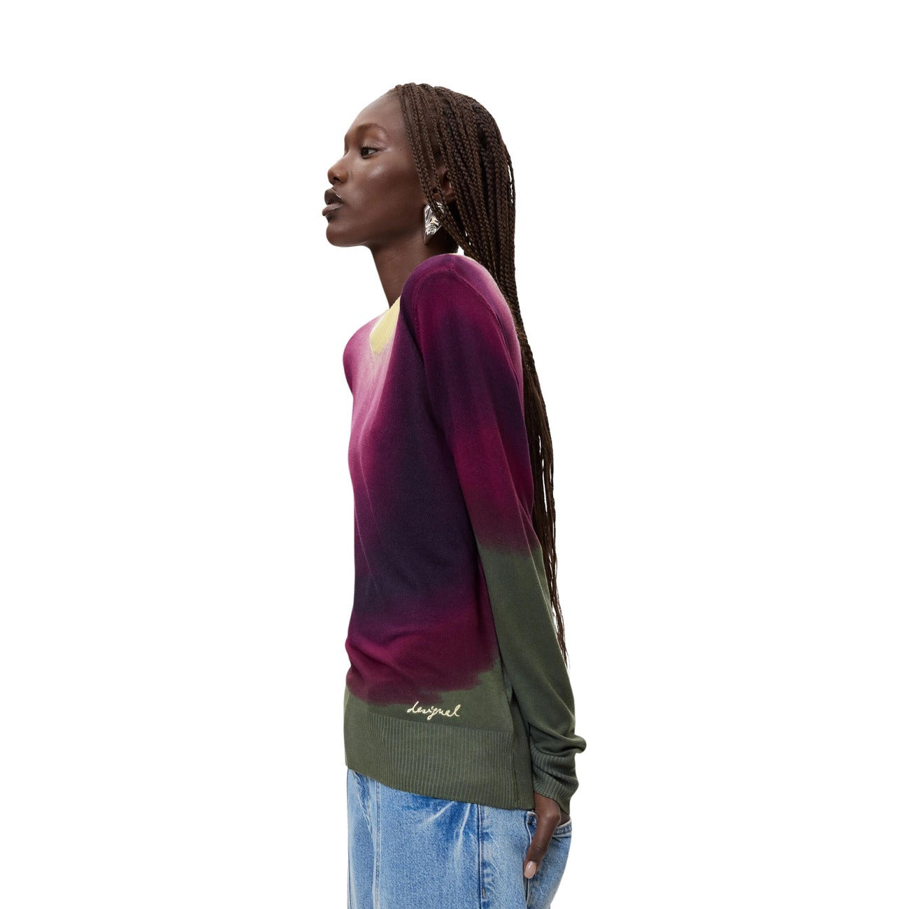 Pull femme Desigual imprimé en viscose – Violet