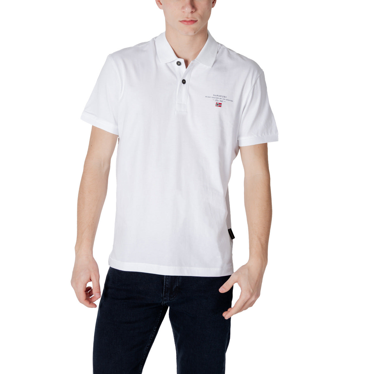 Polo Napapijri Homme – Jaune, Bleu et Blanc