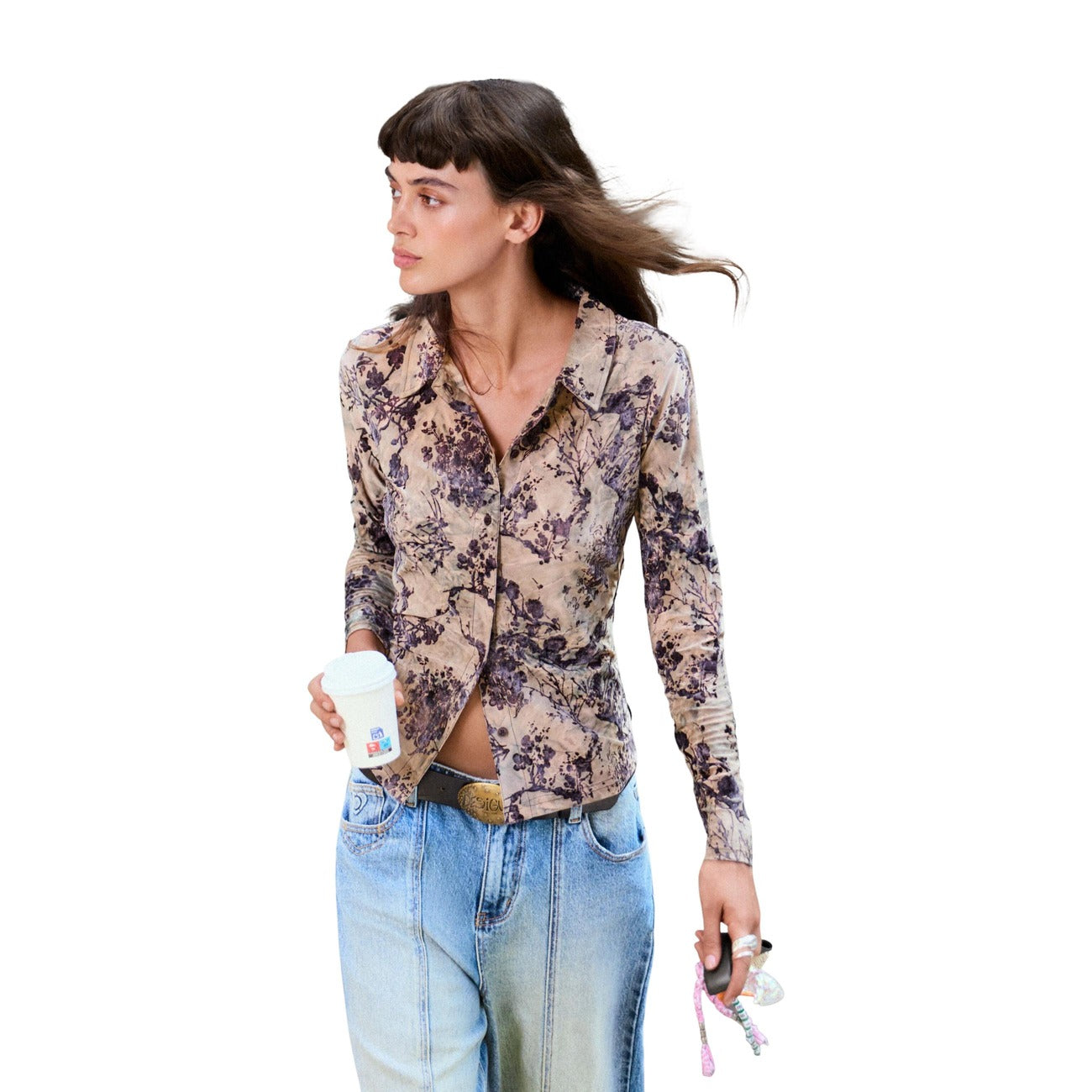 Desigual women's floral shirt – Black