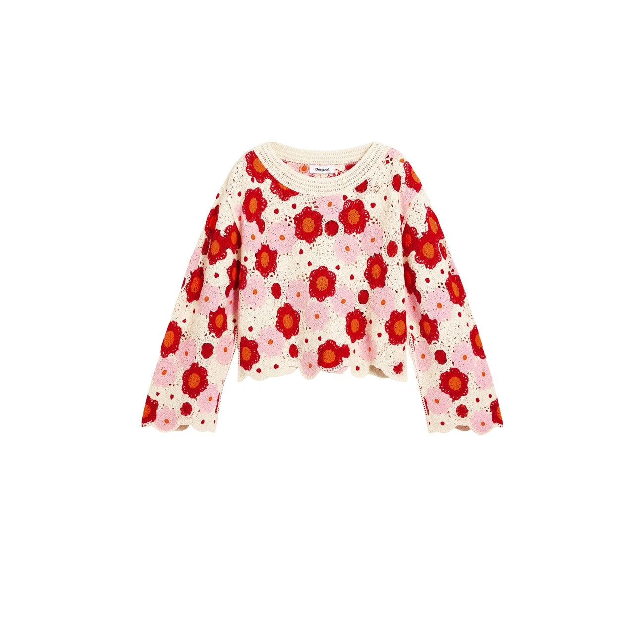 Pull Desigual Femme Floral – Beige