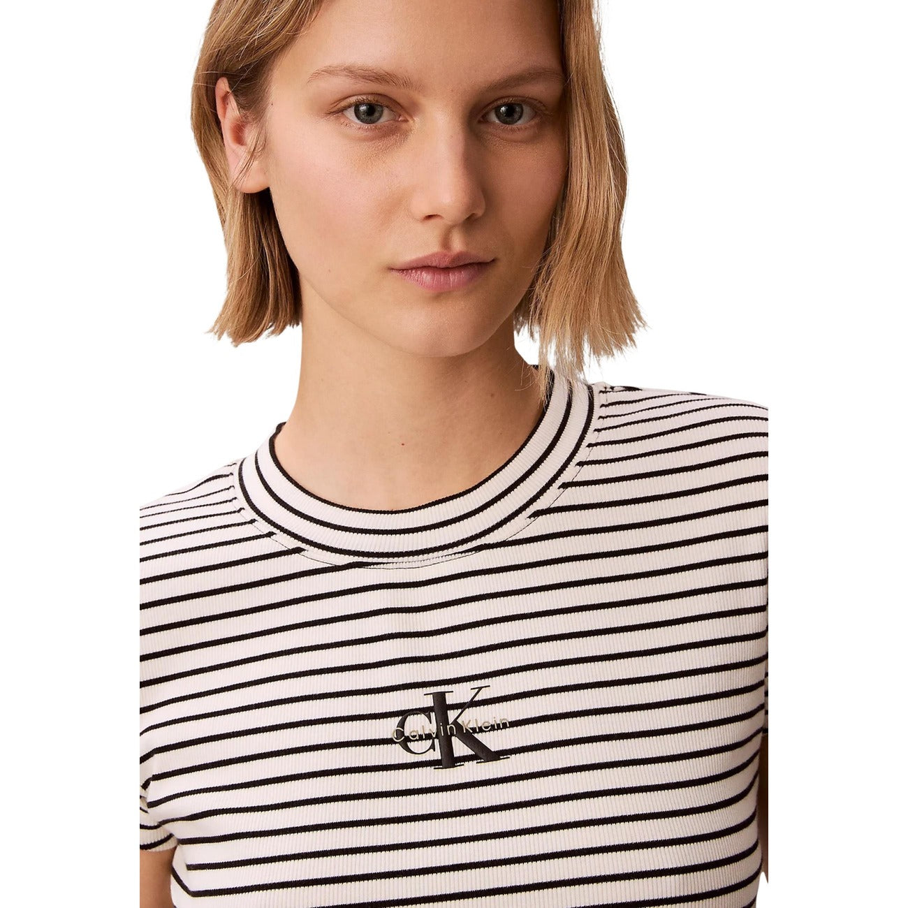 Calvin Klein Jeans Striped Women's Top – Black