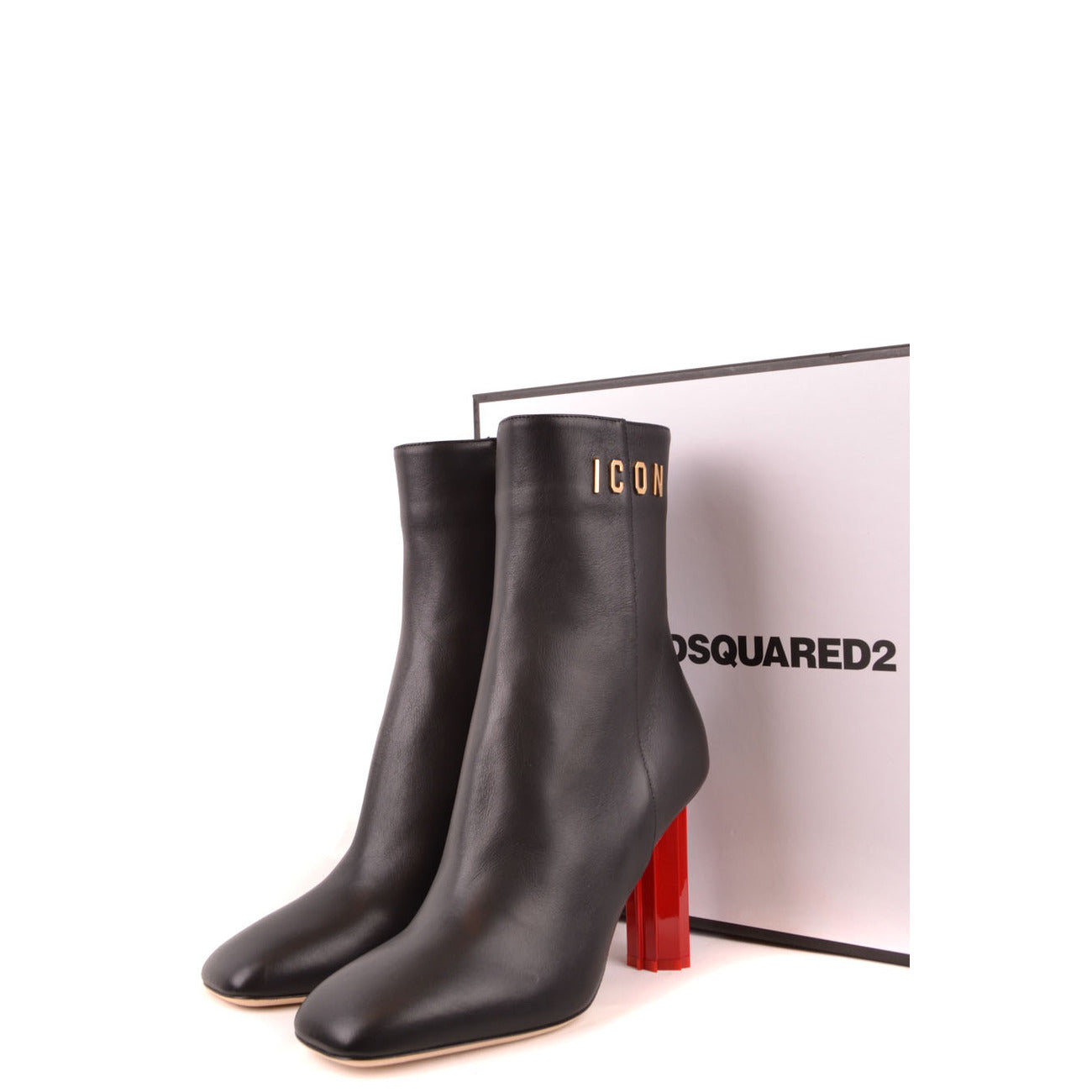 Women's Dsquared2 Leather Boots – Black