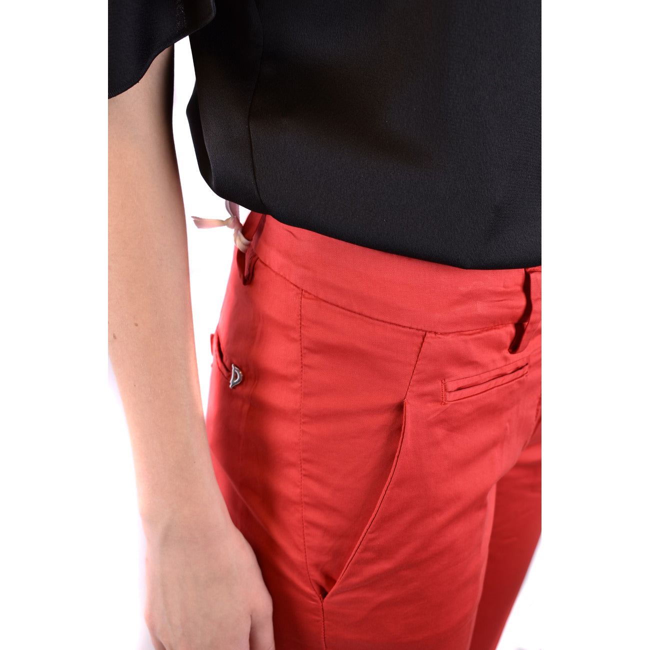 Women's Dondup blended cotton trousers – Red