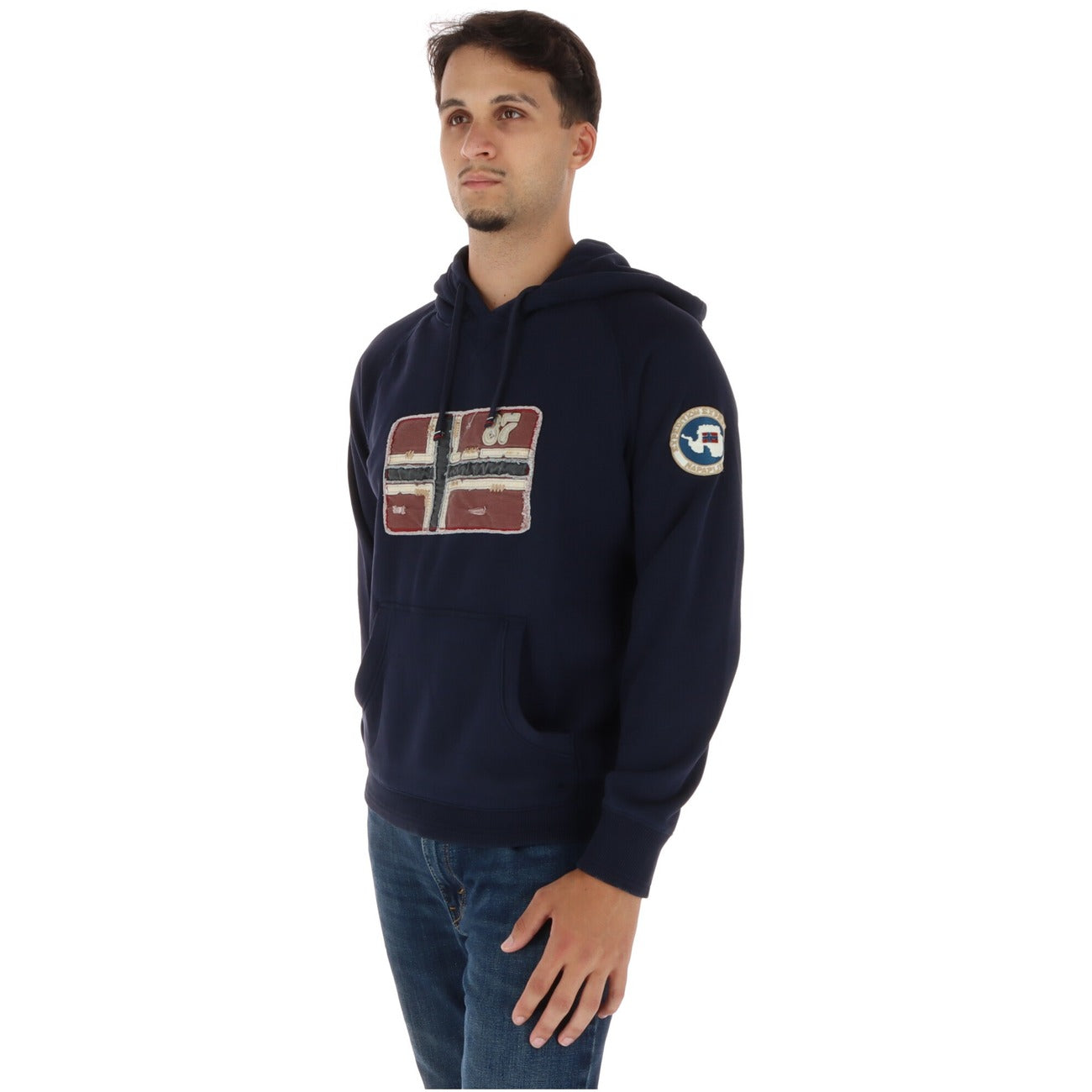 Sweat à Capuche Napapijri Homme Imprimé – Bleu