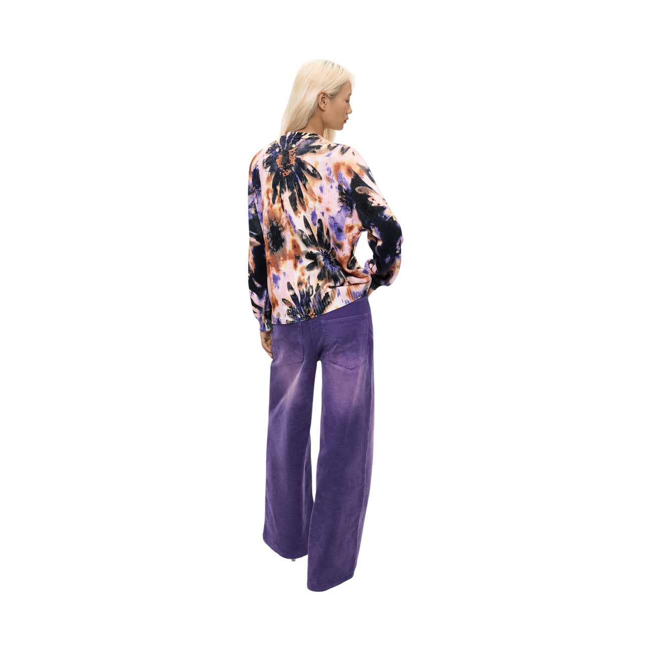Pull femme Desigual floral en coton – Rose