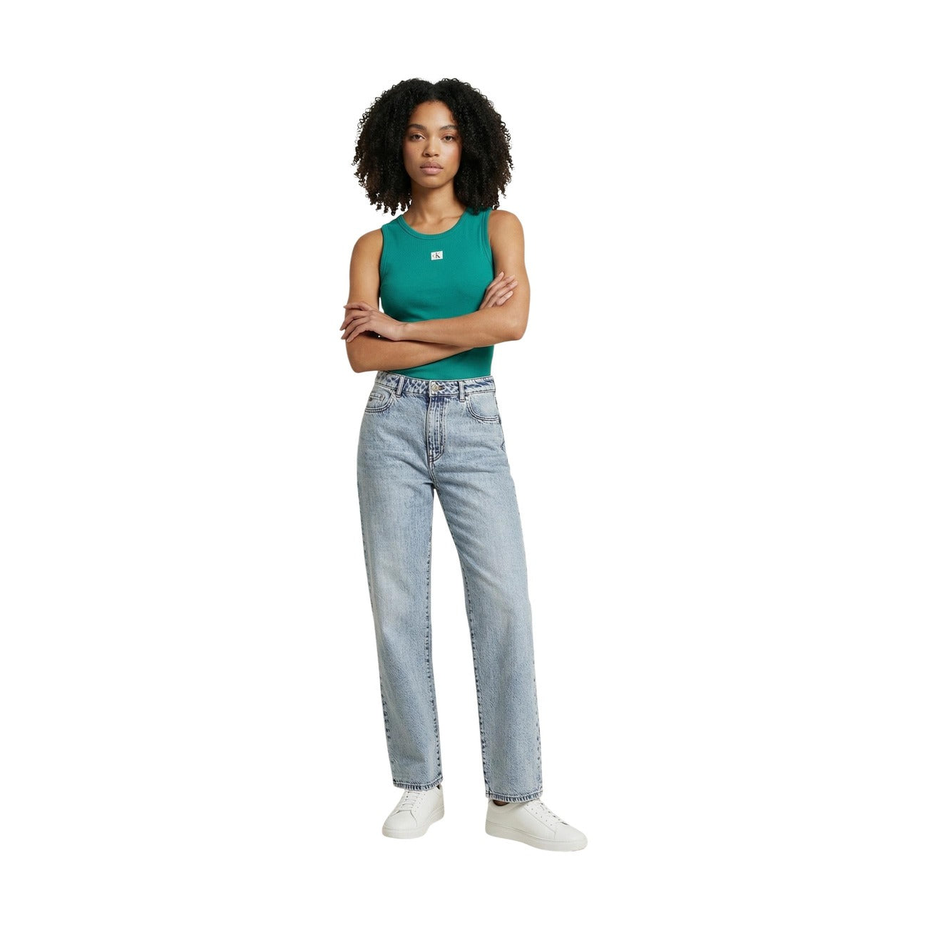 Calvin Klein Jeans Women's Tank Top – Green and White