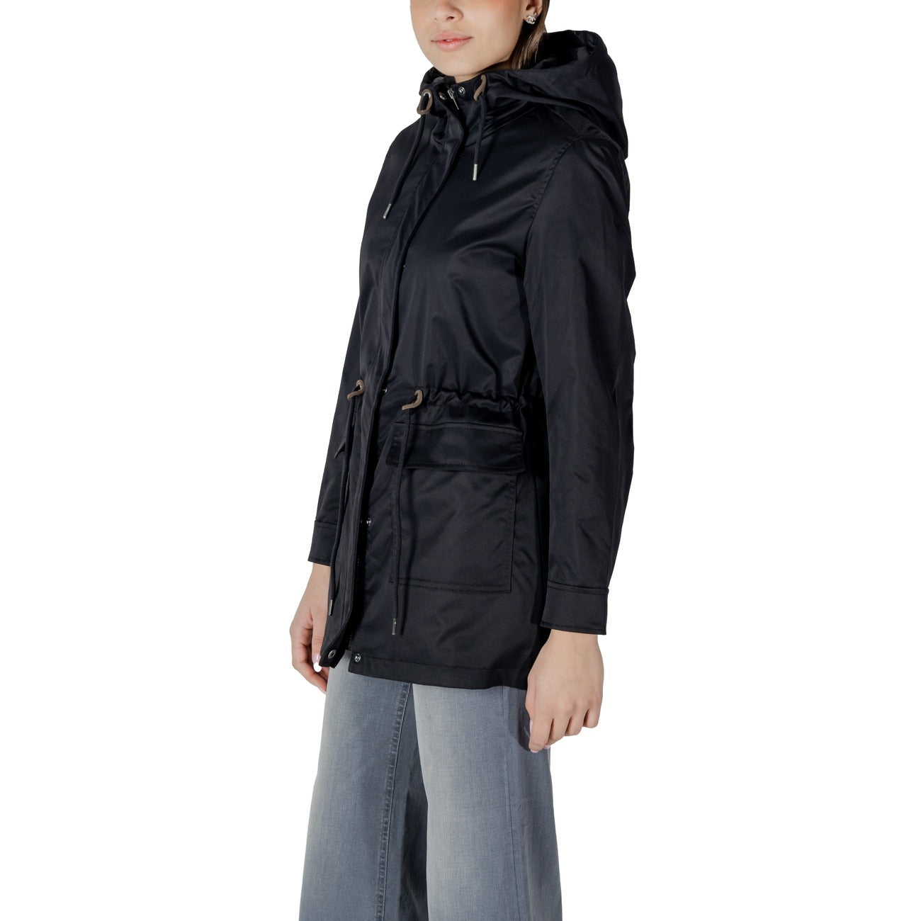 Veste femme Only zippée à boutons-pression – Noir
