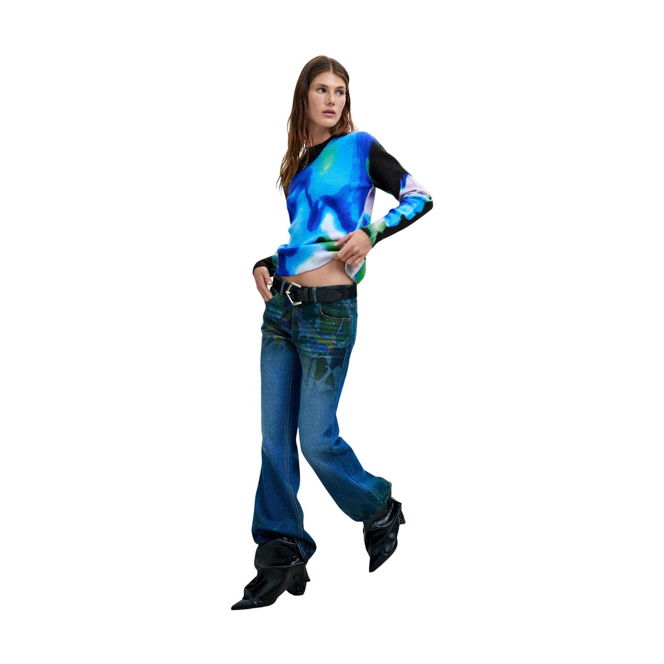 Pull imprimé femme Desigual – Bleu