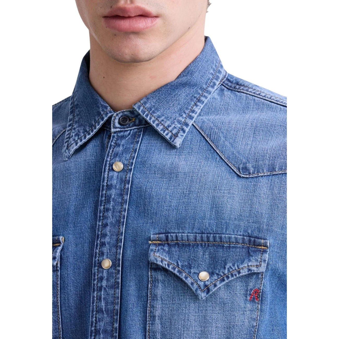 Chemise homme Replay en coton – Bleu azur