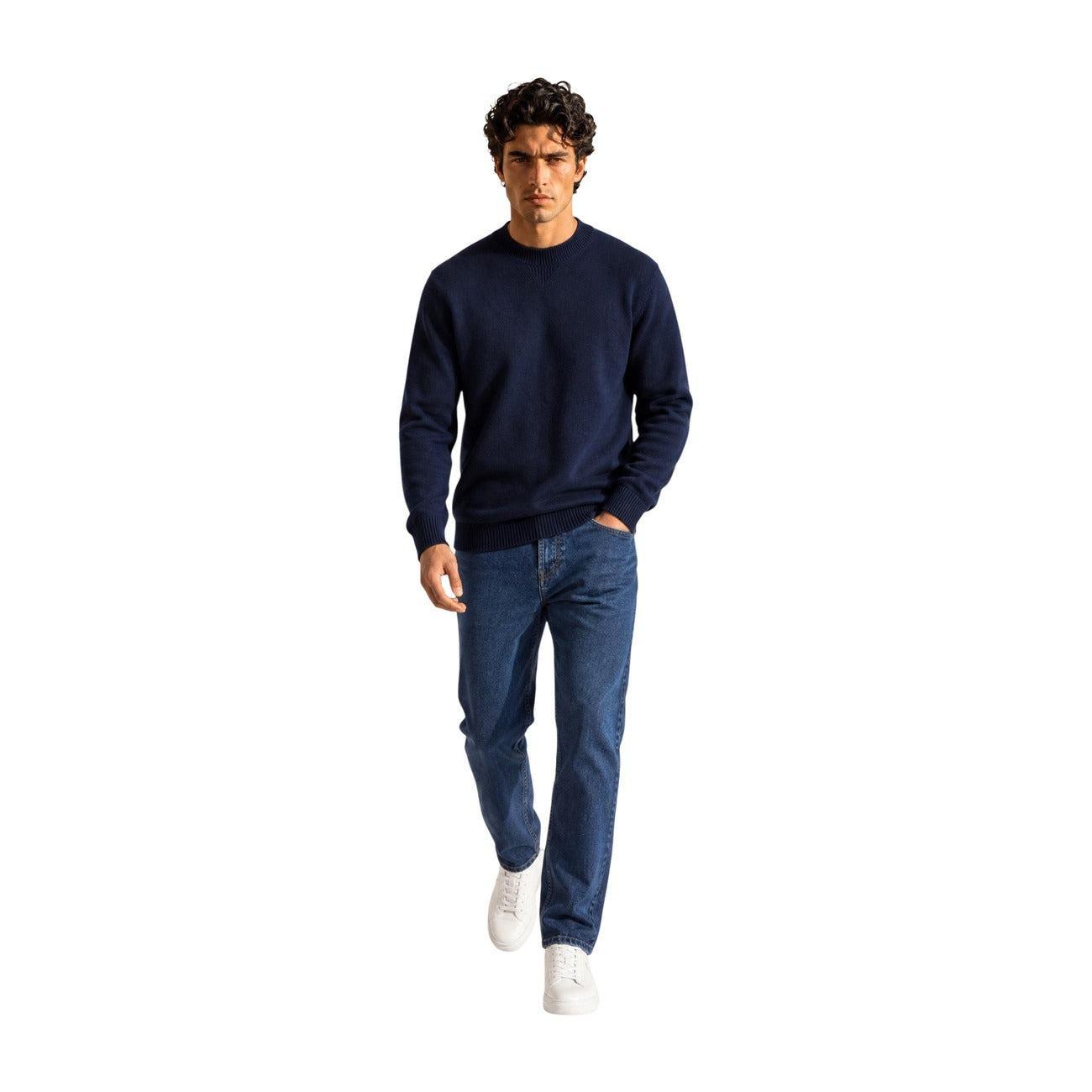 Pull Armani Exchange Homme Coton & Laine – Bleu