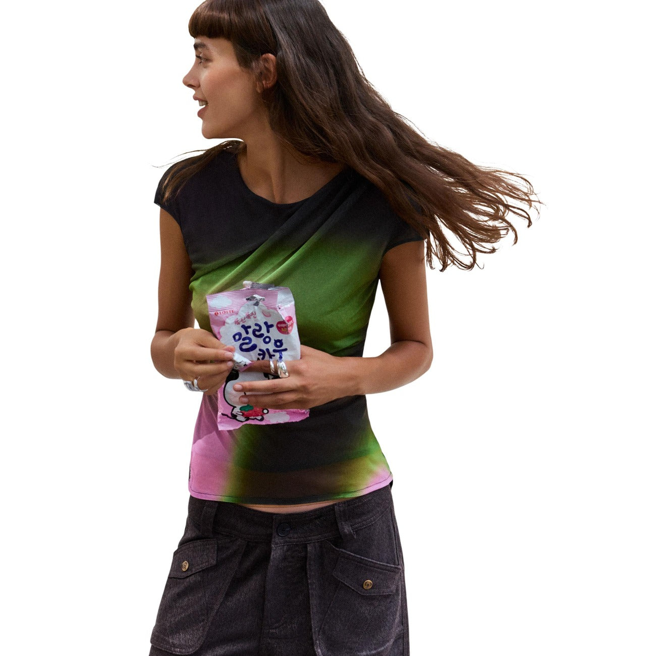 Women's Desigual Stretch T-Shirt - Black