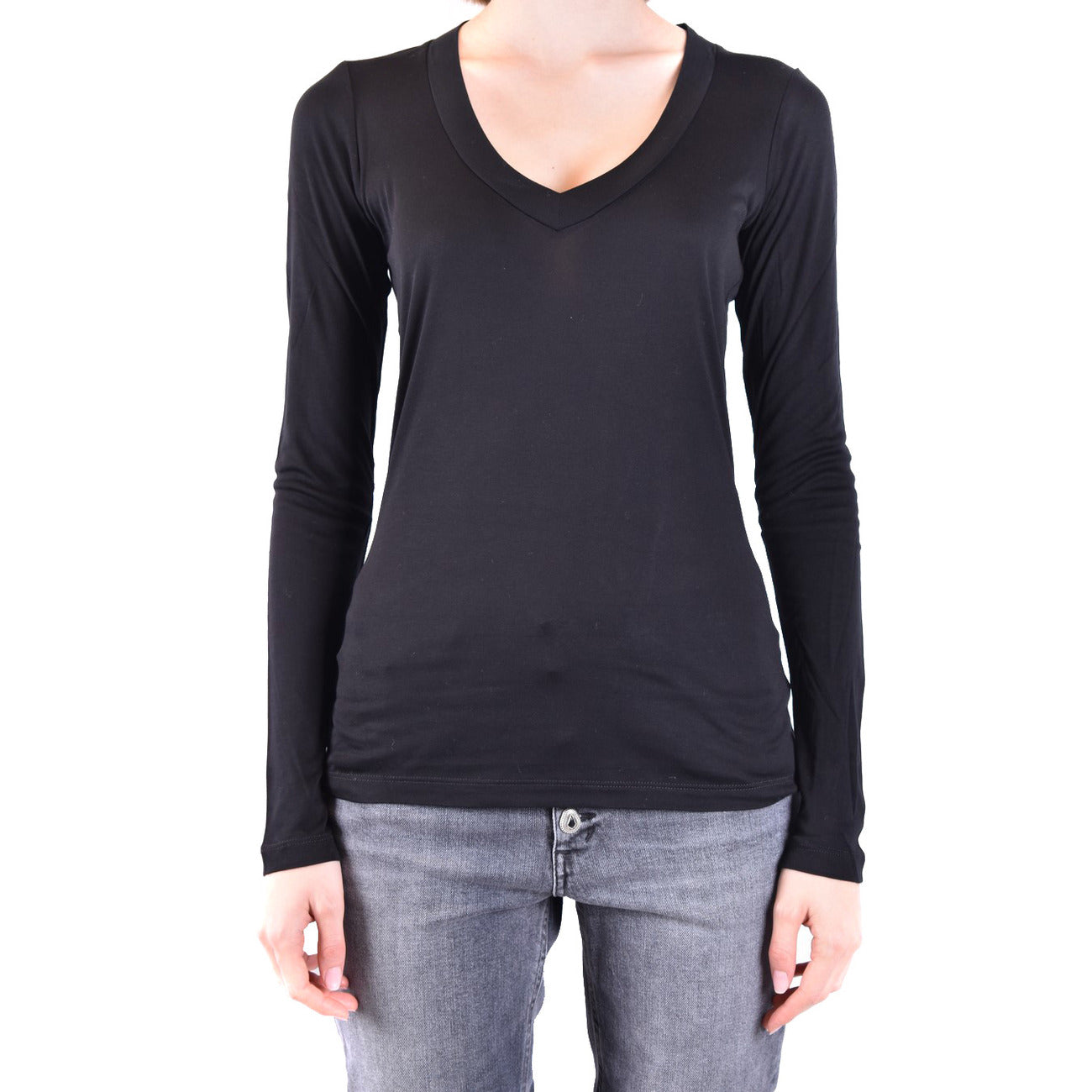 Women's Dondup modal and silk T-shirt – Black