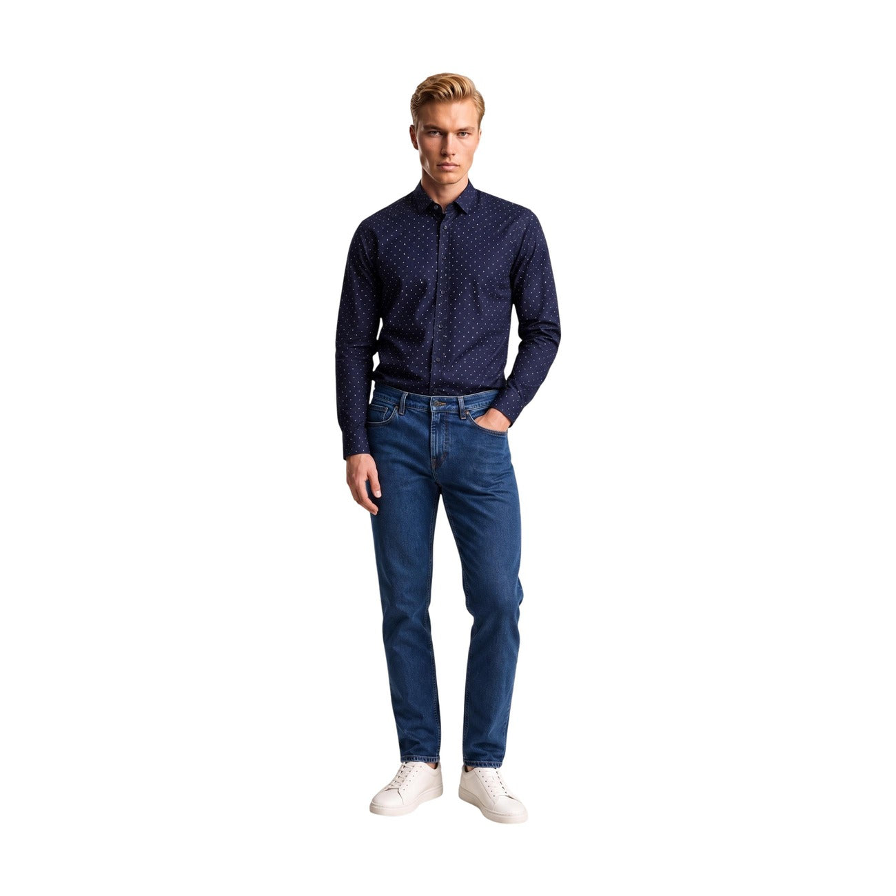Chemise Armani Exchange Homme Géométrique – Bleu