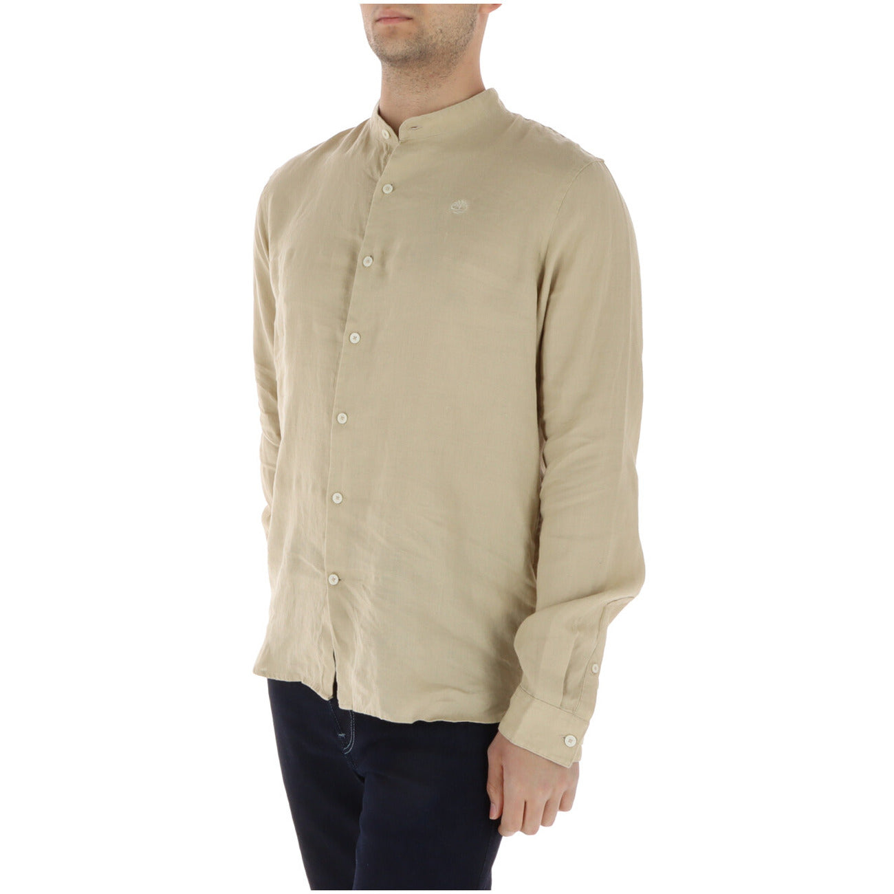 Chemise Timberland Homme en Lin – Beige, Bleu et Blanc