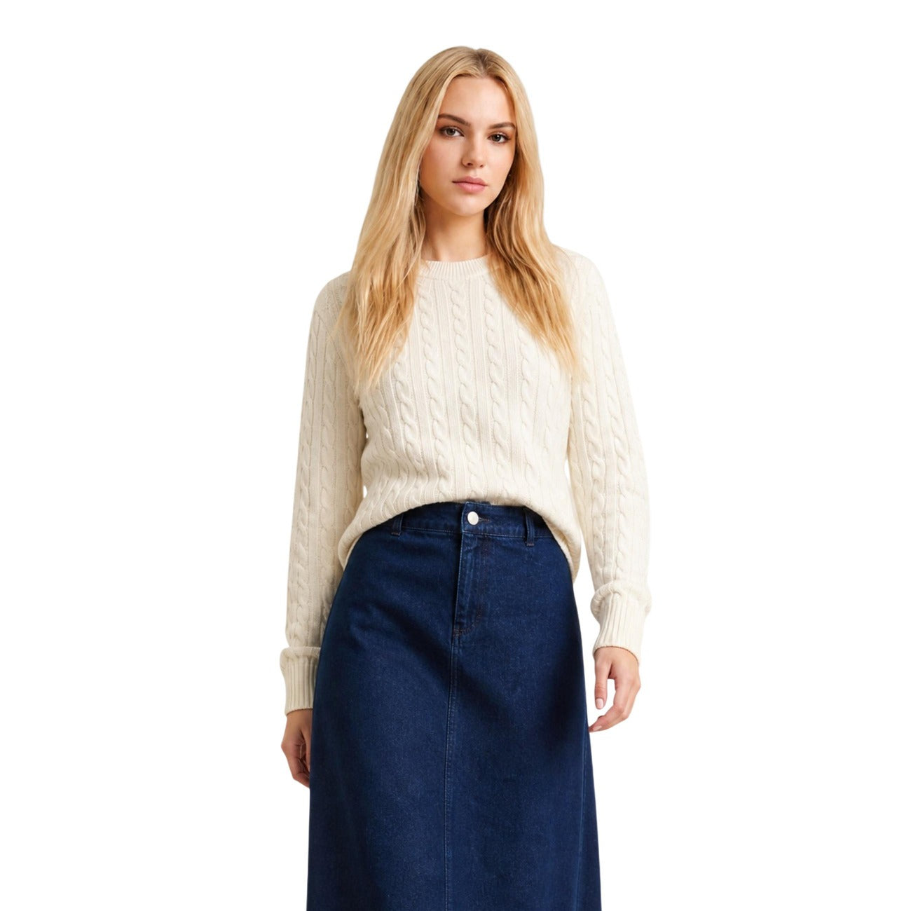 Pull Barbour Ashdown Femme Laine & Coton – Blanc