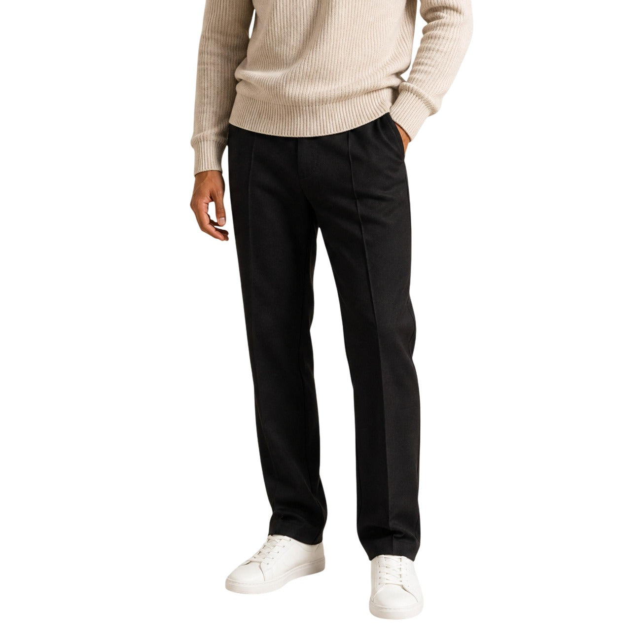 Pantalon Guess Regular Leg Diagonal Homme – Noir