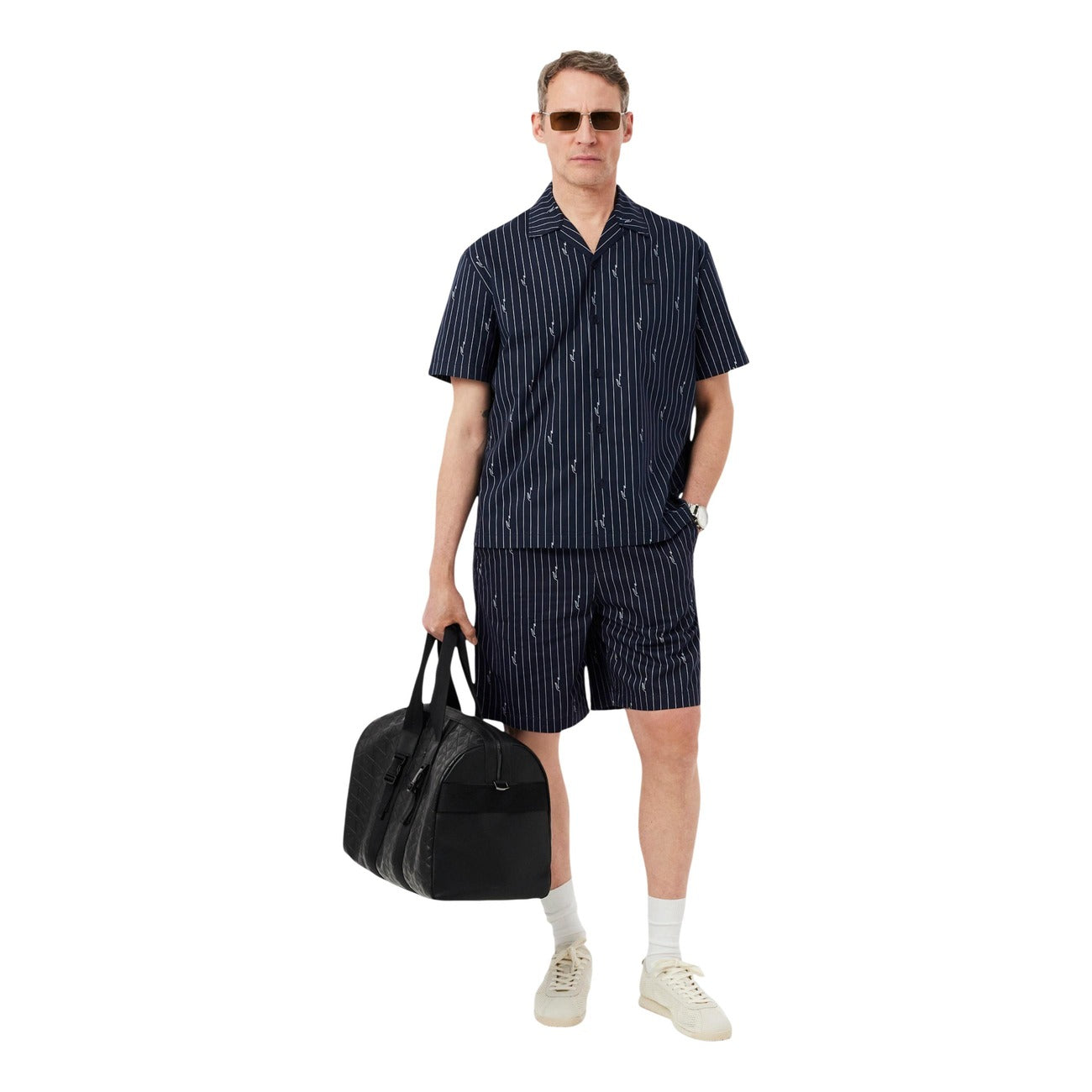 Chemise homme noire rayée Lacoste