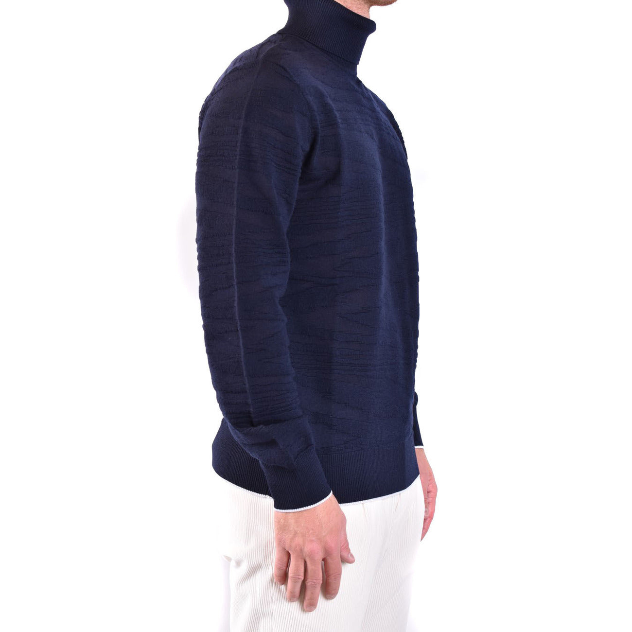 Pull col montant homme Missoni en laine – Bleu