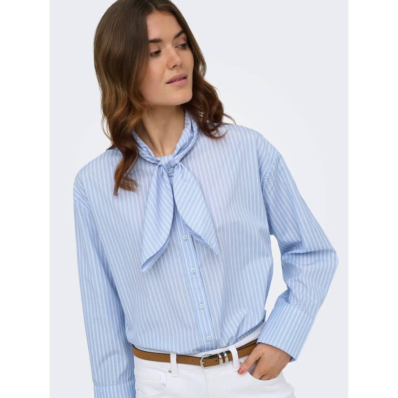 Chemise Rayée Only Femme – Bleu Azur