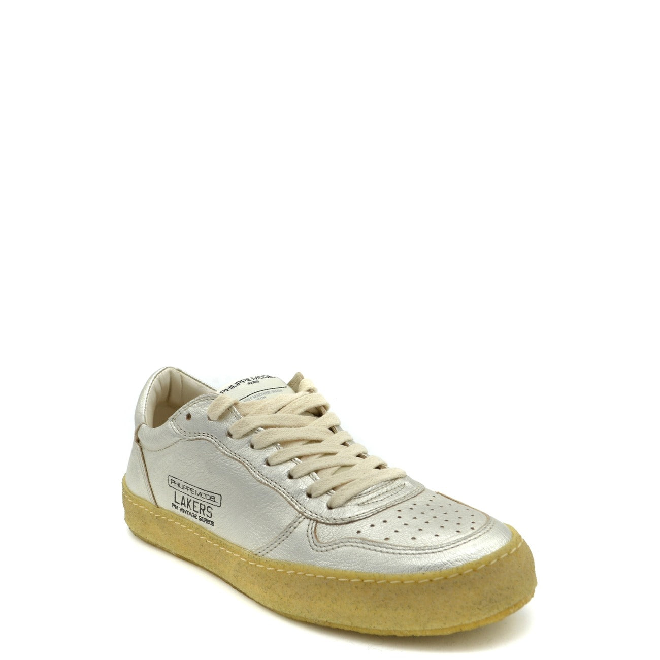 Women's Philippe Model Leather Sneakers – Silver