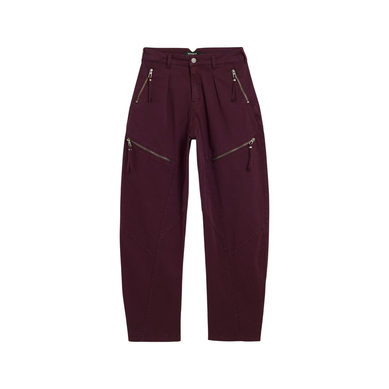Pantalon femme Desigual en coton – Bordeaux