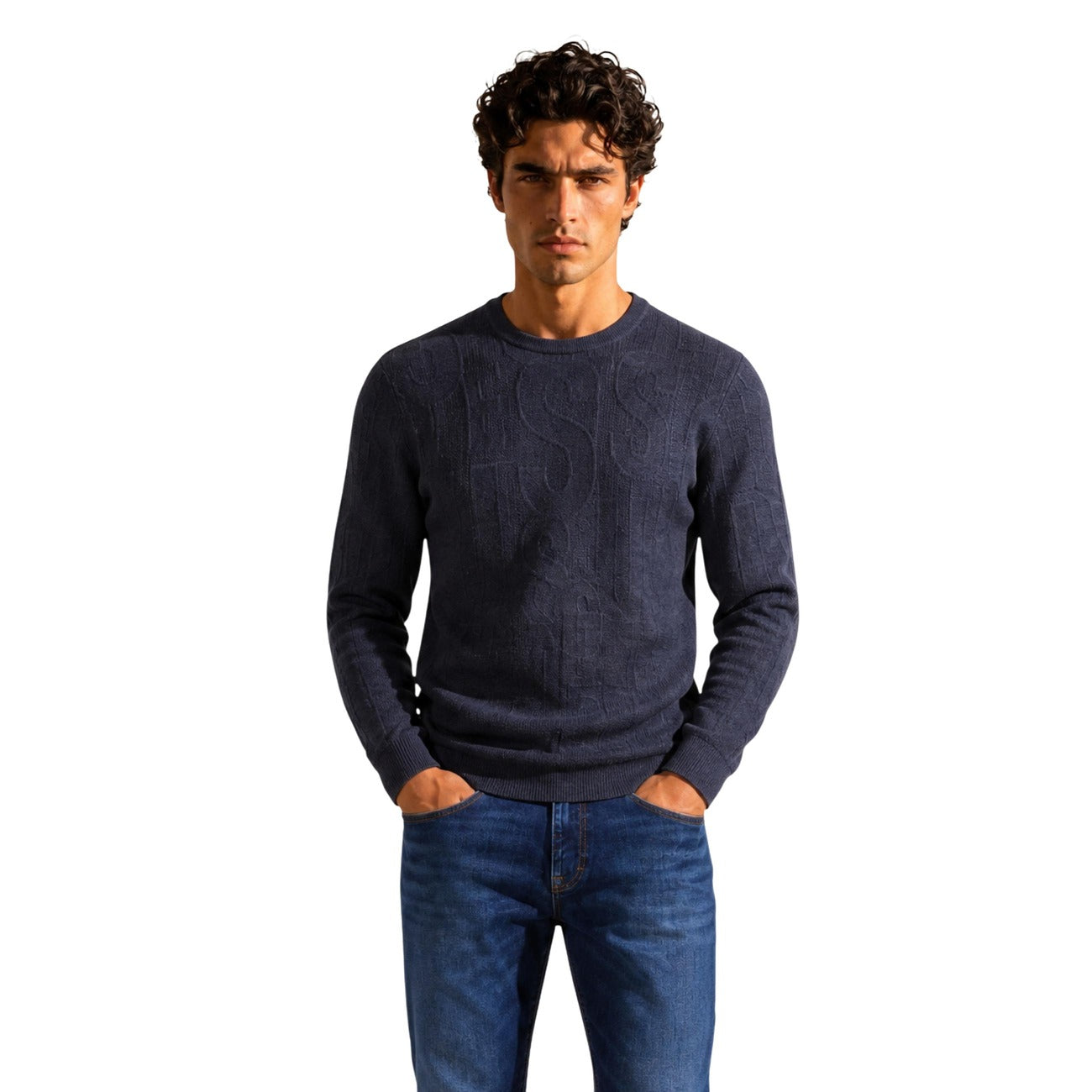 Pull Guess Homme NESTOR CN ALLOVER LO