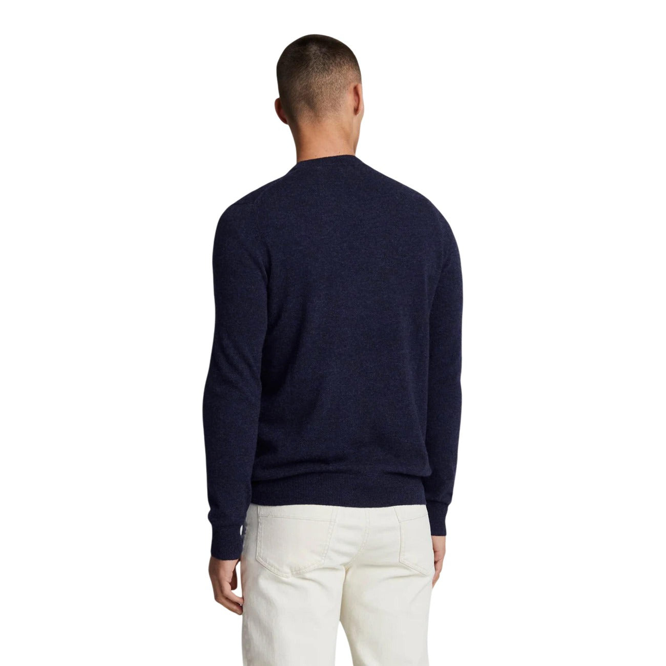 Pull Lyle & Scott Homme en Laine – Bleu/Noir