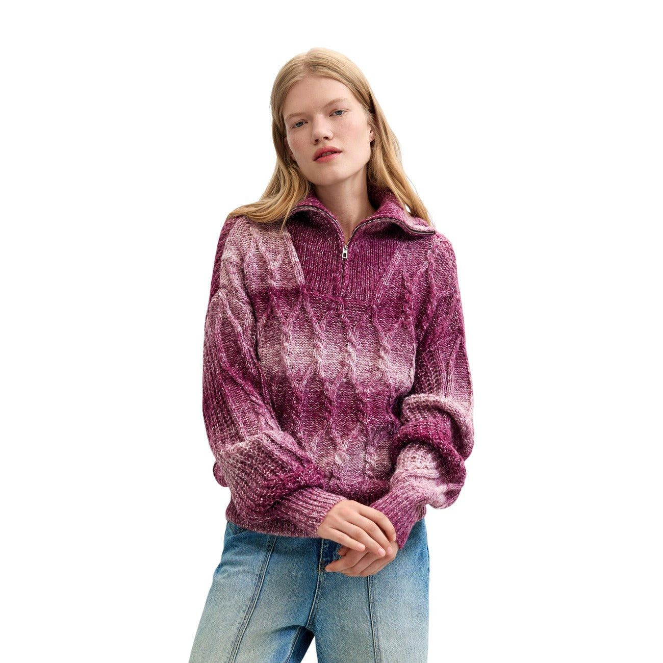 Pull Desigual Femme avec Laine – Bordeaux