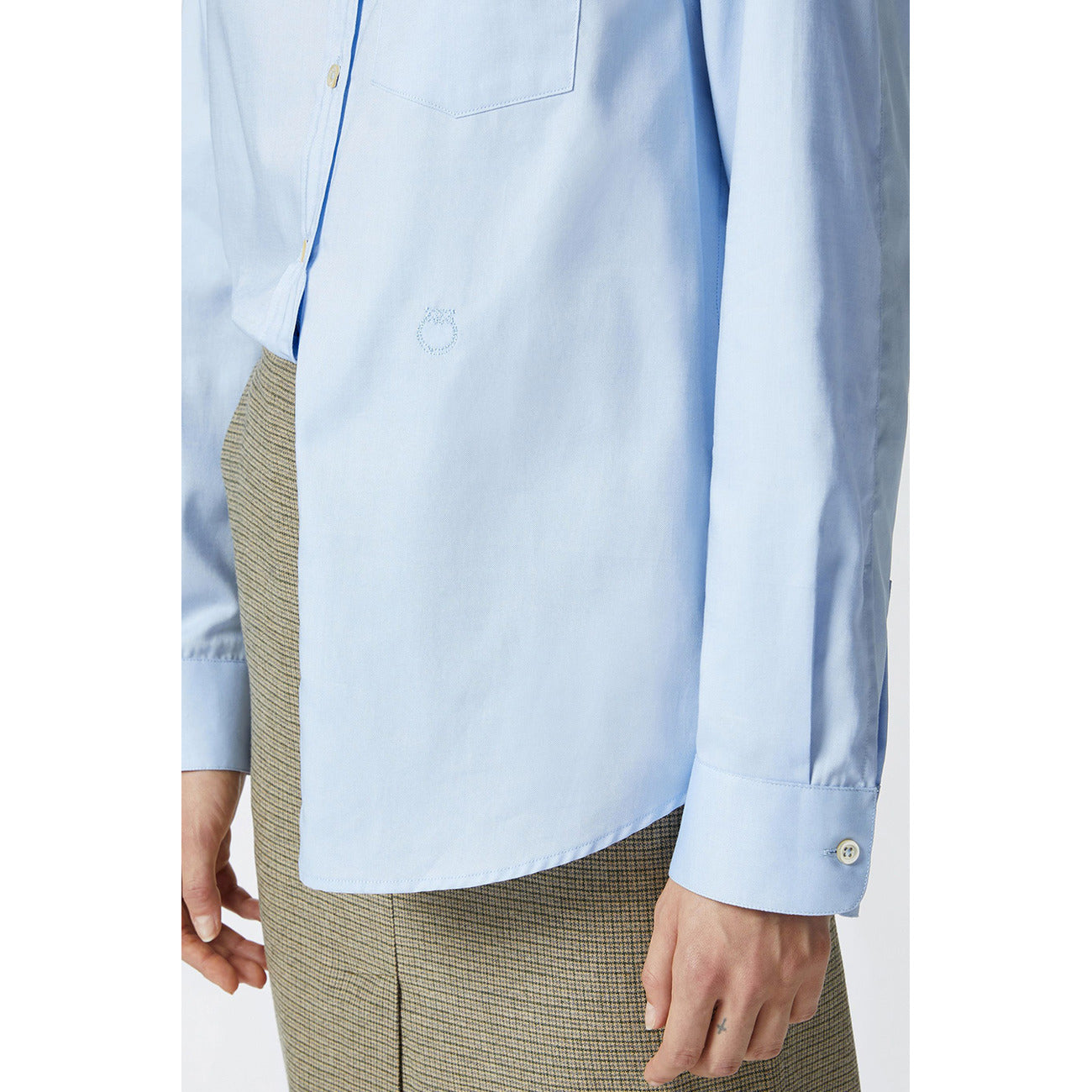 Pinko women's azure blue cotton shirt