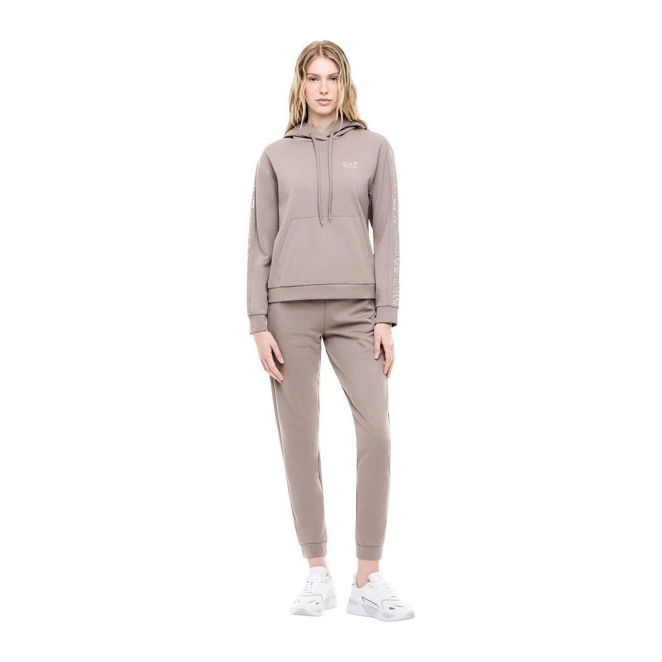 Survêtement EA7 Femme à Capuche – Beige