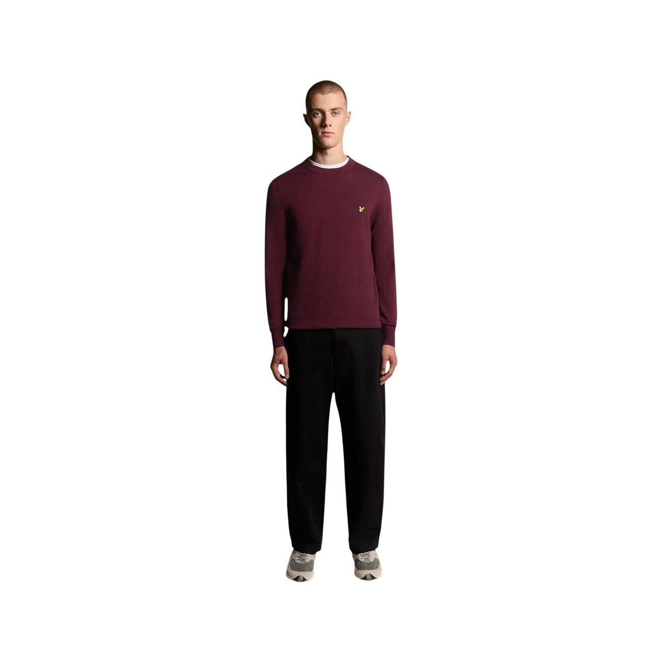 Pull Lyle & Scott Homme en Coton – Bordeaux, Vert et Gris