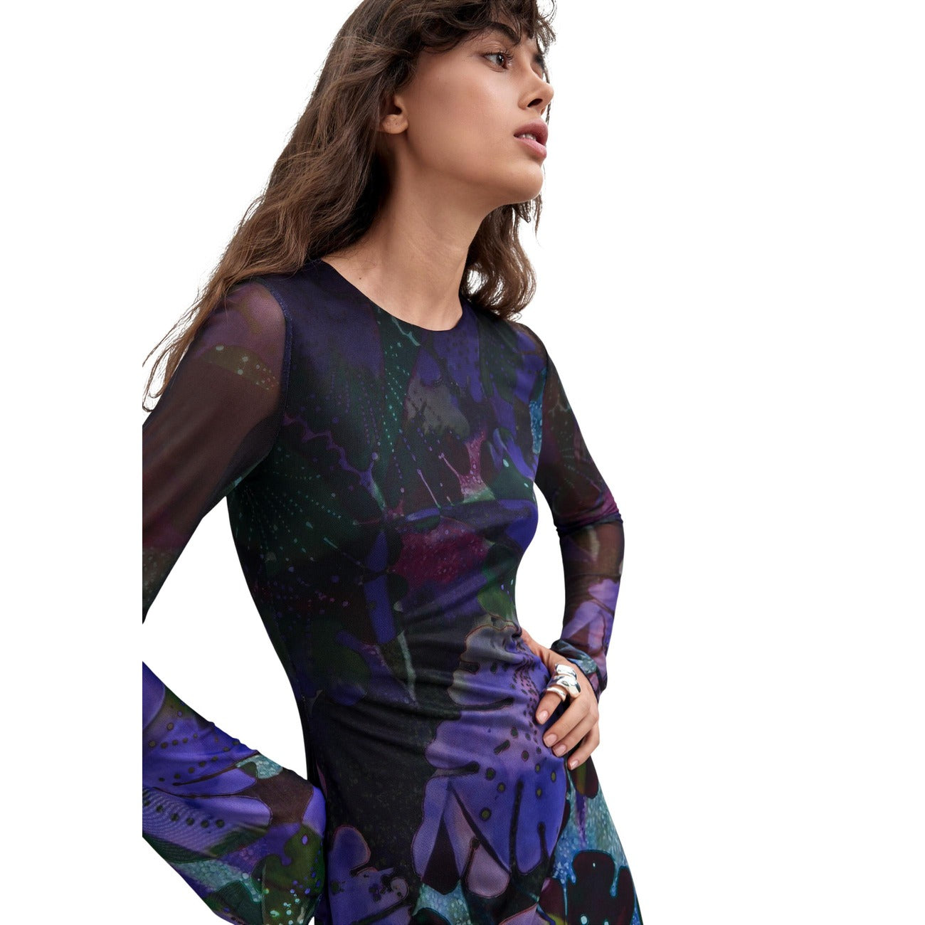 Women's Desigual long-sleeve dress – Purple