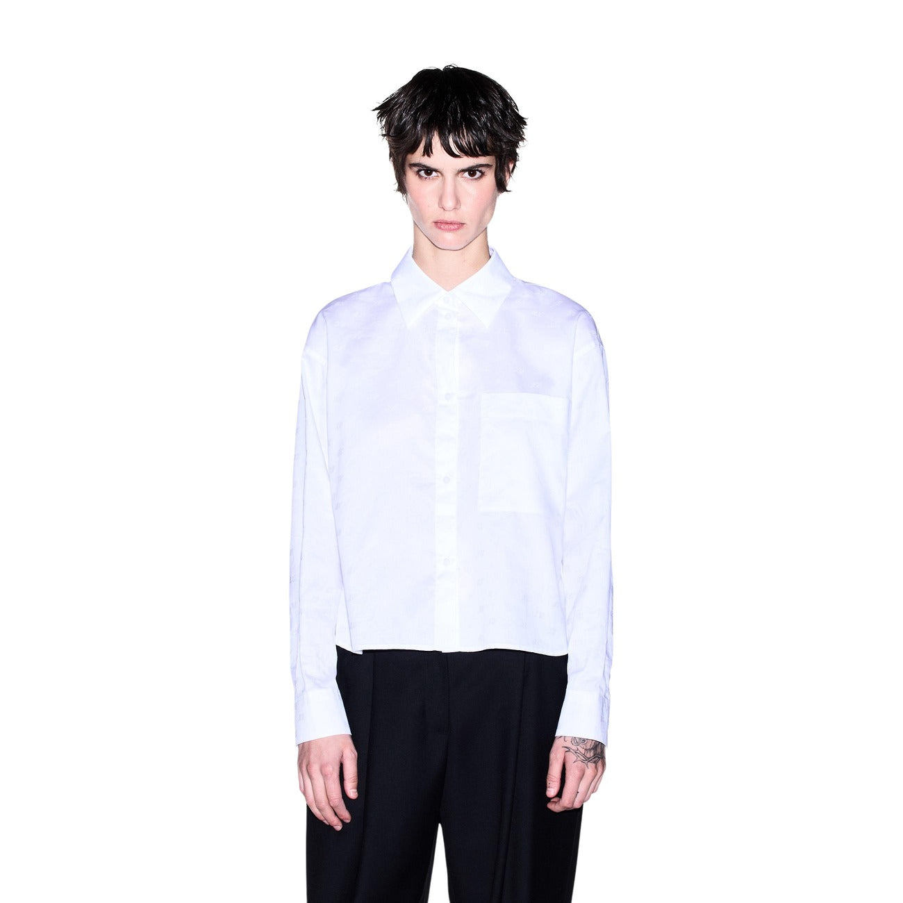 Chemise Armani Exchange Femme 100 % Coton – Blanche