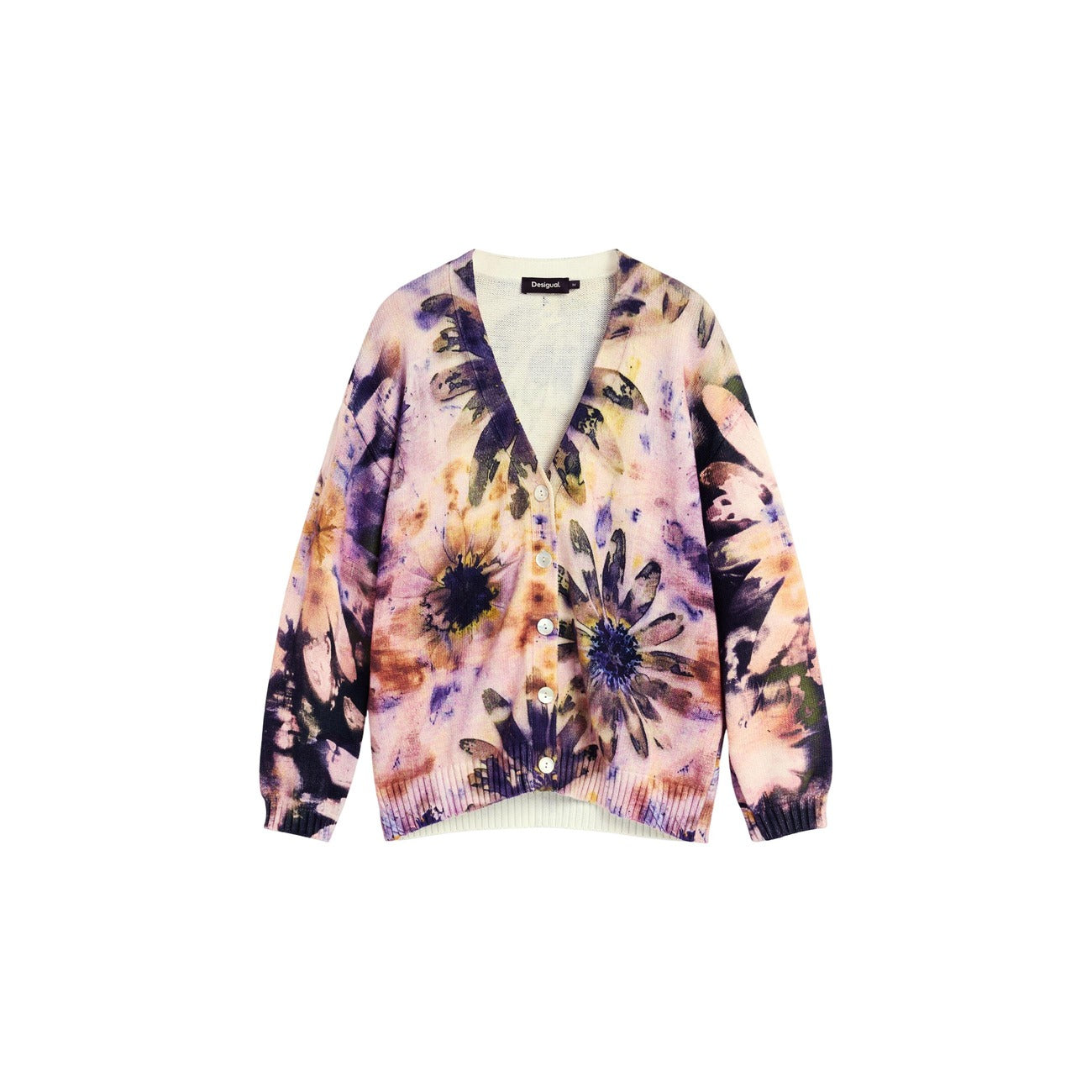 Pull femme Desigual floral en coton – Rose