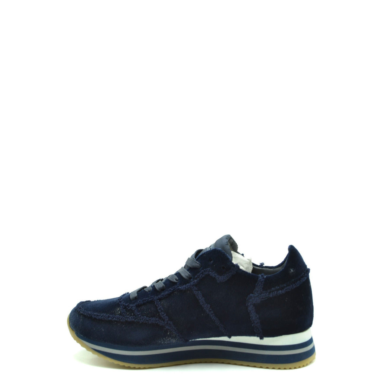 Baskets femme Philippe Model effet chamois – Bleu