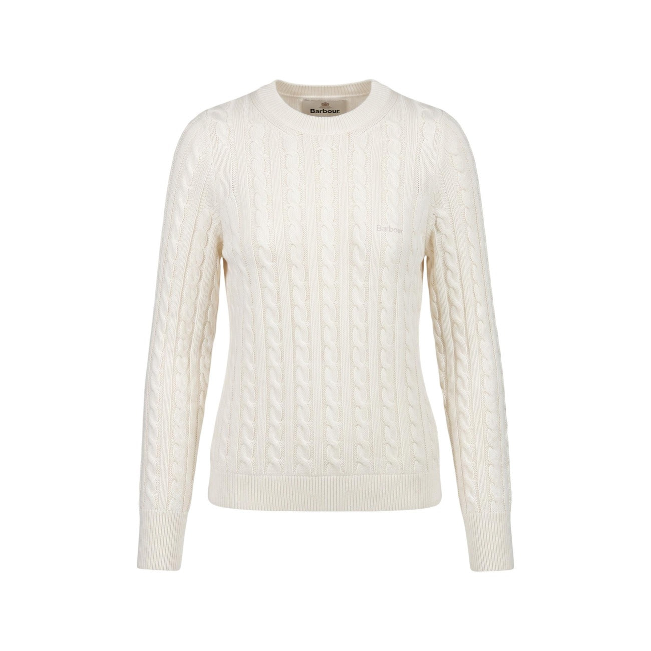 Pull Barbour Ashdown Femme Laine & Coton – Blanc