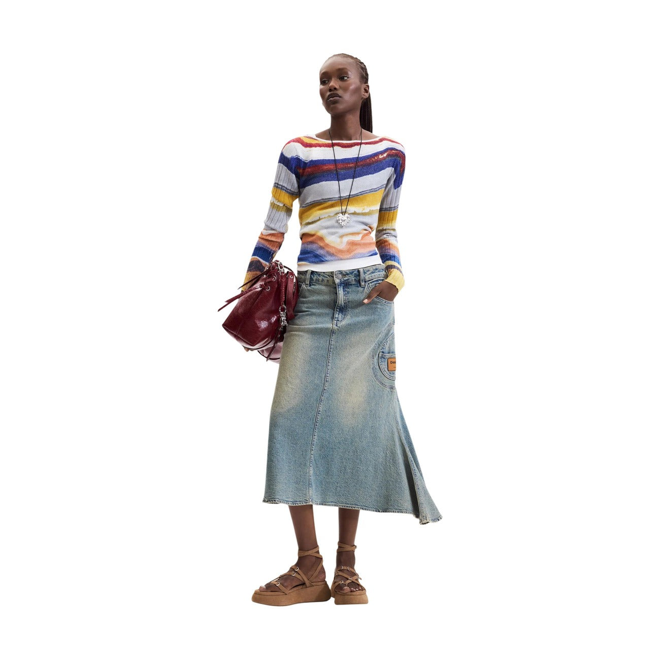 Pull Desigual Femme Manches Longues – Bleu