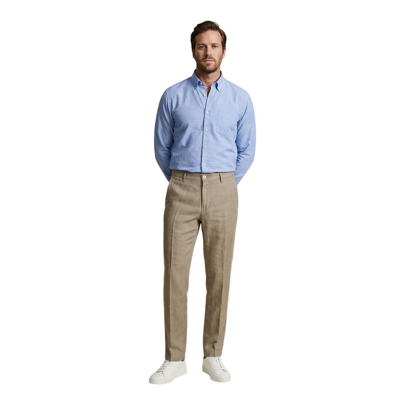 Men's Borghese Linen Trousers – Camel