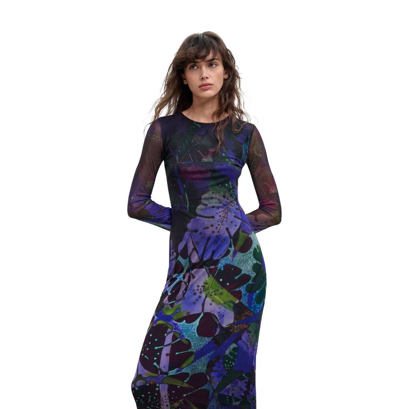 Women's Desigual long-sleeve dress – Purple