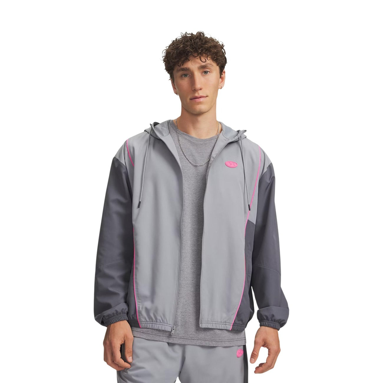 Veste à capuche Under Armour Rival Woven Homme – Gris