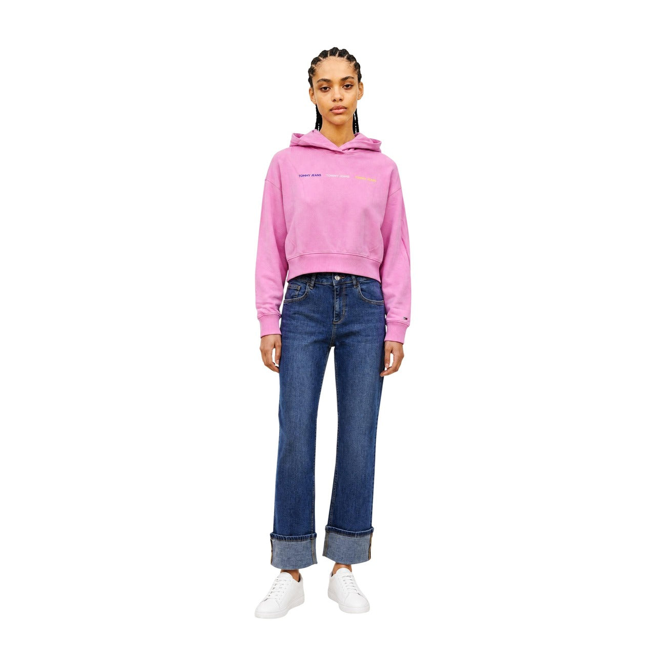 Sweat à capuche Tommy Hilfiger Jeans Femme Rose